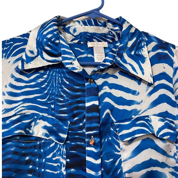 Cache Front Button Down Animal Print Dress - Picture 2 of 4